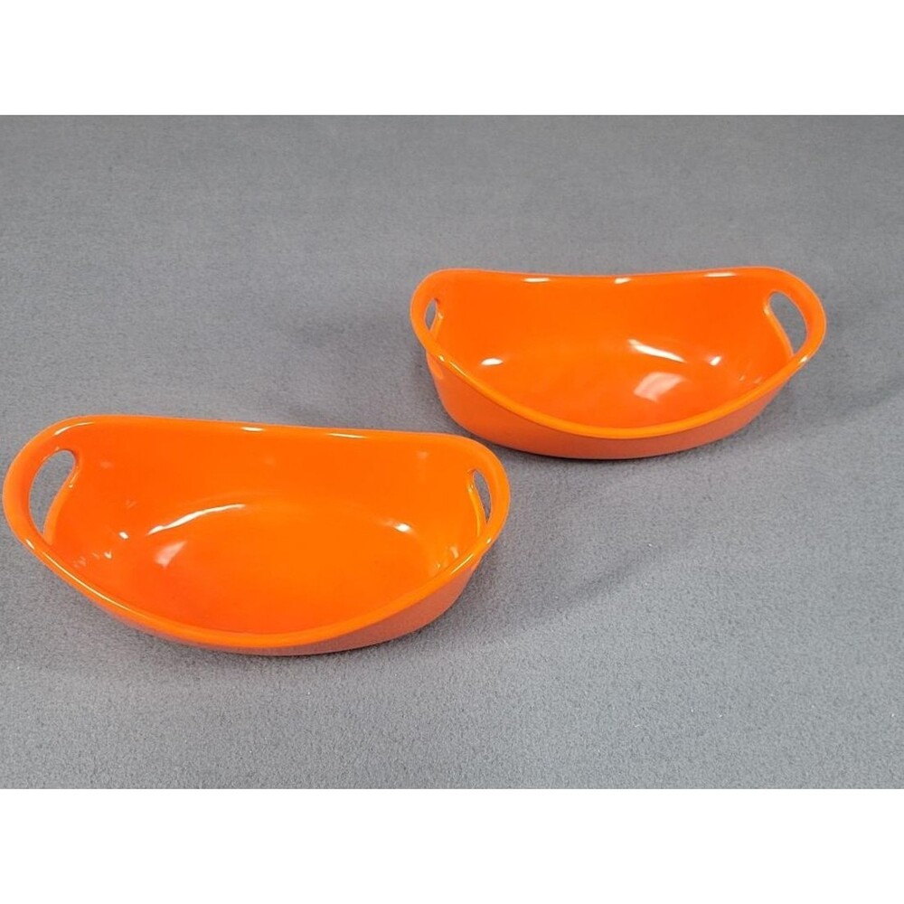 Rachael Ray 12 Ounce Oval Casserole Baking Dishes (set of 2) Stoneware Orange